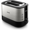Philips Grille-pain - 2 Fentes, 7 Réglages, Réchauffe-Viennoiseries, Décongélation, Surélévation, Arrêt Automatique, Noir (HD263