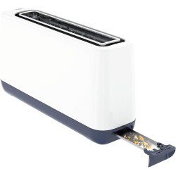 Tefal - Grille-pain compact 1 fente extra-large - 850w - Blanc | Grille-pain capable de griller toasts et baguettes - 7 niveaux 