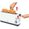 Tefal - Grille-pain compact 1 fente extra-large - 850w - Blanc | Grille-pain capable de griller toasts et baguettes - 7 niveaux 