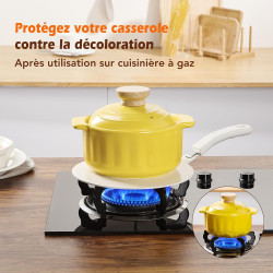 ACTIV CUISINE Adaptateur Induction Disque Plaque 20CM de Diffusion de Chaleur en acier inoxydable, avec poignée et Base séparabl