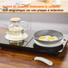 ACTIV CUISINE Adaptateur Induction Disque Plaque 20CM de Diffusion de Chaleur en acier inoxydable, avec poignée et Base séparabl