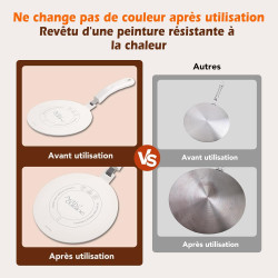 ACTIV CUISINE Adaptateur Induction Disque Plaque 20CM de Diffusion de Chaleur en acier inoxydable, avec poignée et Base séparabl