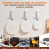 ACTIV CUISINE Adaptateur Induction Disque Plaque 20CM de Diffusion de Chaleur en acier inoxydable, avec poignée et Base séparabl