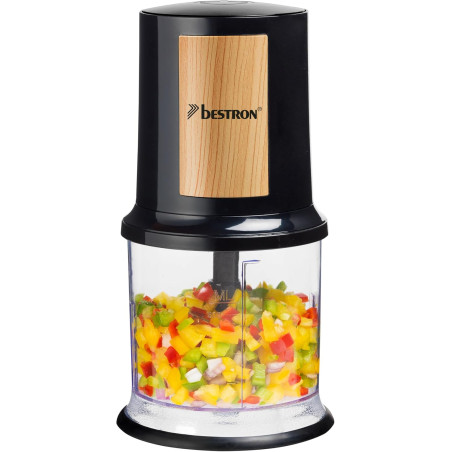 Bestron hachoir électrique, mini hachoir idéal pour les légumes, les oignons, Deux lames de coupe & capacité de 500 ml, Coleur: 