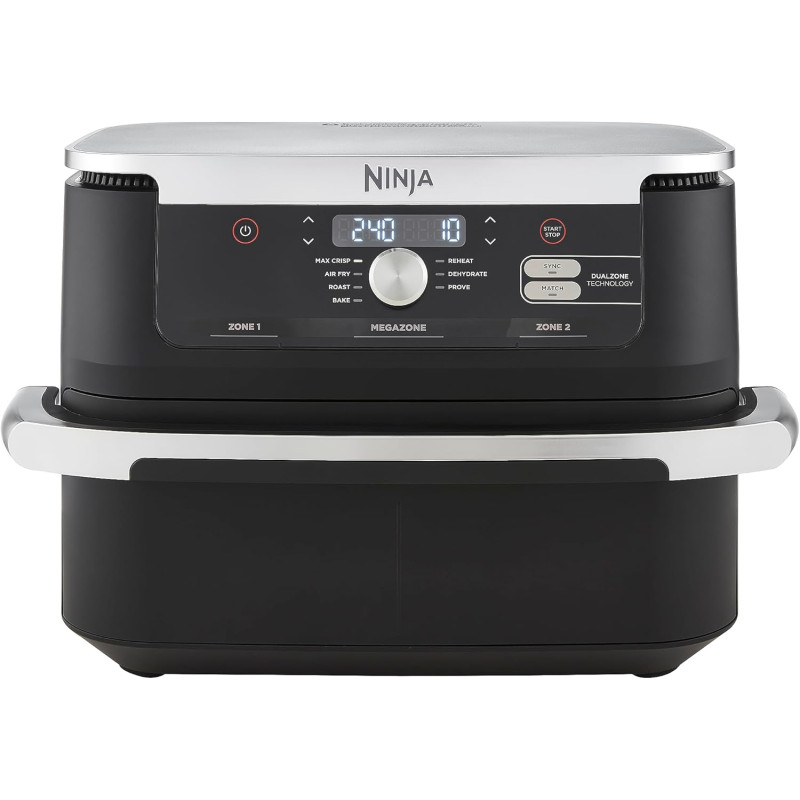 Ninja Foodi FlexDrawer Air Fryer 2 Compartiments, 10,4L, 7 en 1 AF500EU | Séparateur Amovible Grande Capacité de 10.4L, Air Frye