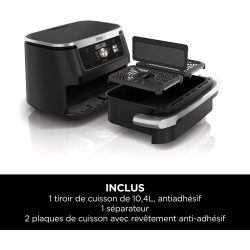 Ninja Foodi FlexDrawer Air Fryer 2 Compartiments, 10,4L, 7 en 1 AF500EU | Séparateur Amovible Grande Capacité de 10.4L, Air Frye
