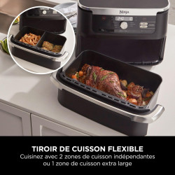 Ninja Foodi FlexDrawer Air Fryer 2 Compartiments, 10,4L, 7 en 1 AF500EU | Séparateur Amovible Grande Capacité de 10.4L, Air Frye
