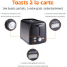 Amazon Basics Grille-Pain 2 Tranches avec 7 Niveaux de Dorage et Tiroir Ramasse-miettes Amovible, Fentes Extra Larges, 800W, Noi