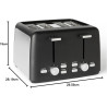 Amazon Basics Grille-Pain 4 Tranches avec 7 Niveaux de Dorage et Tiroir Ramasse-miettes Amovible, Fentes Extra Larges, 1500W, No