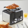Amazon Basics Grille-Pain 4 Tranches avec 7 Niveaux de Dorage et Tiroir Ramasse-miettes Amovible, Fentes Extra Larges, 1500W, No