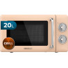 Cecotec micro-ondes 20l avec gril proclean 3110 retro beige | commandes mécaniques, 6 niveaux, minuterie 30 min, éclairage intér