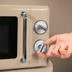 Cecotec micro-ondes 20l avec gril proclean 3110 retro beige | commandes mécaniques, 6 niveaux, minuterie 30 min, éclairage intér