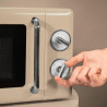 Cecotec micro-ondes 20l avec gril proclean 3110 retro beige | commandes mécaniques, 6 niveaux, minuterie 30 min, éclairage intér