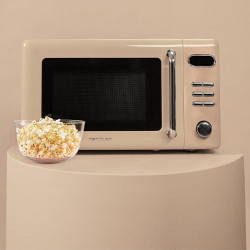 Cecotec micro-ondes avec gril 20 l proclean 5110 retro beige 700w | numérique, 5 niveaux de puissance, 8 programmes automatiques