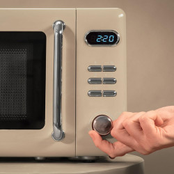 Cecotec micro-ondes avec gril 20 l proclean 5110 retro beige 700w | numérique, 5 niveaux de puissance, 8 programmes automatiques