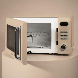 Cecotec micro-ondes avec gril 20 l proclean 5110 retro beige 700w | numérique, 5 niveaux de puissance, 8 programmes automatiques