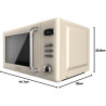 Cecotec micro-ondes avec gril 20 l proclean 5110 retro beige 700w | numérique, 5 niveaux de puissance, 8 programmes automatiques