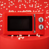 Cecotec micro-ondes 20l avec gril proclean 3110 retro rouge | commandes mécaniques, 6 niveaux, minuterie 30 min, éclairage intér