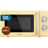 Cecotec micro-ondes 20l avec gril proclean 3110 retro jaune | commandes mécaniques, 6 niveaux, minuterie 30 min, éclairage intér