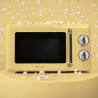 Cecotec micro-ondes 20l avec gril proclean 3110 retro jaune | commandes mécaniques, 6 niveaux, minuterie 30 min, éclairage intér