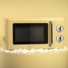Cecotec micro-ondes 20l avec gril proclean 3110 retro jaune | commandes mécaniques, 6 niveaux, minuterie 30 min, éclairage intér