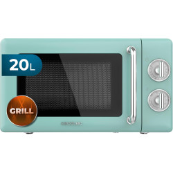 Cecotec micro-ondes 20l avec gril proclean 3110 retro vert | commandes mécaniques, 6 niveaux, minuterie 30 min, éclairage intéri