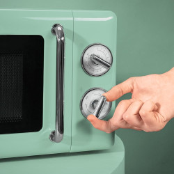 Cecotec micro-ondes 20l avec gril proclean 3110 retro vert | commandes mécaniques, 6 niveaux, minuterie 30 min, éclairage intéri