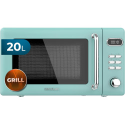 Cecotec micro-ondes avec gril 20 l proclean 5110 retro vert 700w | numérique, 5 niveaux de puissance, 8 programmes automatiques,