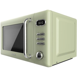 Cecotec micro-ondes avec gril 20 l proclean 5110 retro vert 700w | numérique, 5 niveaux de puissance, 8 programmes automatiques,