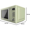 Cecotec micro-ondes avec gril 20 l proclean 5110 retro vert 700w | numérique, 5 niveaux de puissance, 8 programmes automatiques,