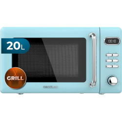 Cecotec micro-ondes avec gril 20 l proclean 5110 retro bleu 700w | numérique, 5 niveaux de puissance, 8 programmes automatiques,