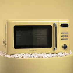 Cecotec micro-ondes avec gril 20 l proclean 5110 retro jaune 700w | numérique, 5 niveaux de puissance, 8 programmes automatiques