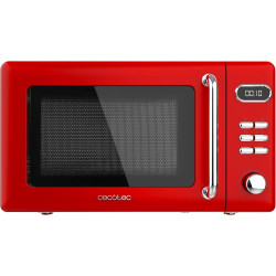 Cecotec micro-ondes avec gril 20 l proclean 5110 retro rouge 700w | numérique, 5 niveaux de puissance, 8 programmes automatiques