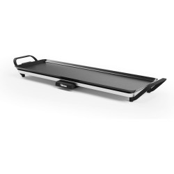 Tristar table grill slim L - Grande surface de cuisson de 70 x 23 cm - Thermostat réglable - Revêtement antiadhésif - Bac collec