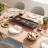 Tristar table grill slim L - Grande surface de cuisson de 70 x 23 cm - Thermostat réglable - Revêtement antiadhésif - Bac collec