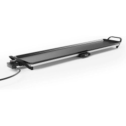Tristar plaque de cuisson slim XXL - surface extra large de 100 x 22 cm - Thermostat réglable - Revêtement antiadhésif - Bac de 