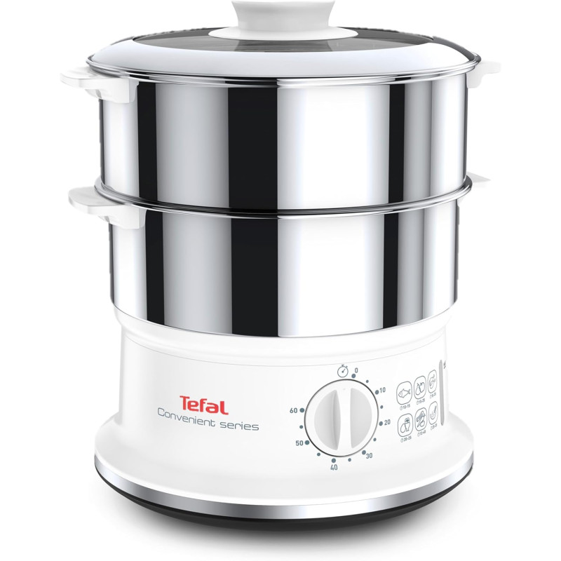Tefal - Convenient Series - Cuiseur Vapeur - 2 Bols en Acier Inoxydable | Cuiseur vapeur pour repas sains - Préserve nutriments 