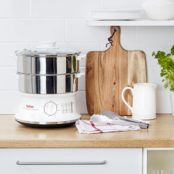 Tefal - Convenient Series - Cuiseur Vapeur - 2 Bols en Acier Inoxydable | Cuiseur vapeur pour repas sains - Préserve nutriments 
