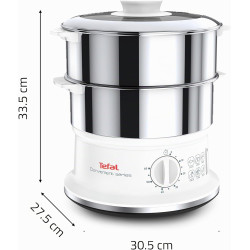 Tefal - Convenient Series - Cuiseur Vapeur - 2 Bols en Acier Inoxydable | Cuiseur vapeur pour repas sains - Préserve nutriments 