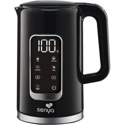 SENYA Bouilloire Électrique 1,7 L Inox – Température Réglable 40-100°C – Écran LCD – Maintien au Chaud 2h – 5 Programmes Thé Caf