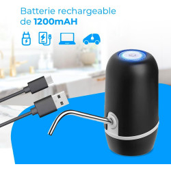 NK Distributeur d'eau en Bouteille Automatique - Chargeur USB, en Acier, sans BPA, Eau Froide, 1200mAh, Carafes et Bouteilles 1.