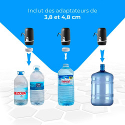 NK Distributeur d'eau en Bouteille Automatique - Chargeur USB, en Acier, sans BPA, Eau Froide, 1200mAh, Carafes et Bouteilles 1.
