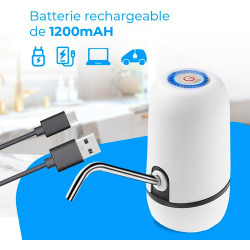 NK Distributeur d'eau en Bouteille Automatique - Chargeur USB, en Acier, sans BPA, Eau Froide, 1200mAh, Carafes et Bouteilles 1.