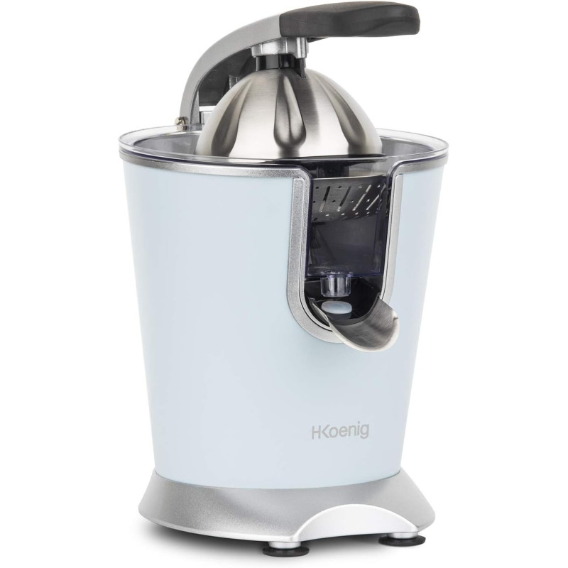 H.Koenig Presse agrumes électrique professionnel à levier AGR86, inox, 160W puissant, bec anti-gouttes, compatible lave-vaissell