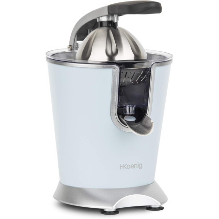 H.Koenig Presse agrumes électrique professionnel à levier AGR86, inox, 160W puissant, bec anti-gouttes, compatible lave-vaissell