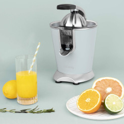 H.Koenig Presse agrumes électrique professionnel à levier AGR86, inox, 160W puissant, bec anti-gouttes, compatible lave-vaissell