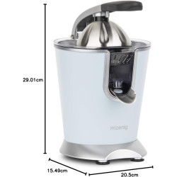 H.Koenig Presse agrumes électrique professionnel à levier AGR86, inox, 160W puissant, bec anti-gouttes, compatible lave-vaissell