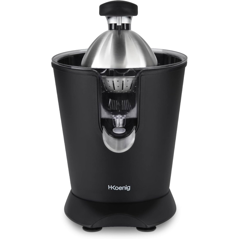 H.Koenig Presse-agrumes électrique professionnel à levier AGR82, inox, 160W puissant, bec anti-gouttes, compatible lave-vaissell