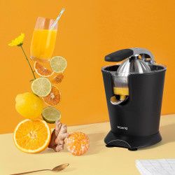 H.Koenig Presse-agrumes électrique professionnel à levier AGR82, inox, 160W puissant, bec anti-gouttes, compatible lave-vaissell
