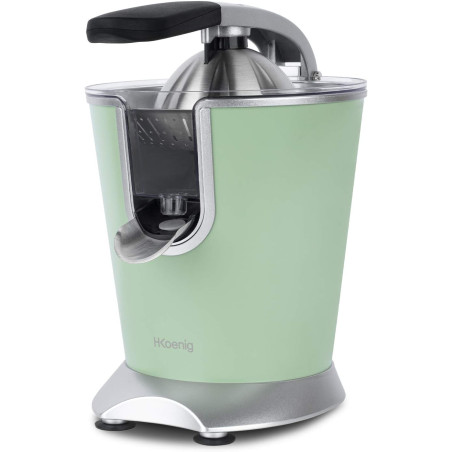 H.Koenig Presse-agrumes électrique professionnel à levier AGR88, inox, 160W puissant, bec anti-gouttes, compatible lave-vaissell